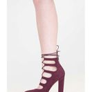 Incaltaminte Femei CheapChic Glam Affair Pointy Lace-up Chunky Heels Plum