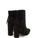 Incaltaminte Femei CheapChic Fringe-off Chunky Faux Suede Booties Black