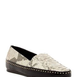 Incaltaminte Femei Ivy Kirzhner Tribeca Snake Embossed Flat BLACK-WHITE