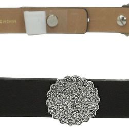 Kate Spade New York 3/4" Lamb Panel with Disco Ball Rivets All Around Black/Crystal/Nickel
