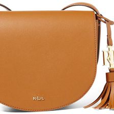 Ralph Lauren Mini Caley Leather Saddle Bag Brown/Monarch Orange