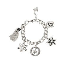 Bijuterii Femei GUESS Black and Silver-Tone Charm Bracelet silver