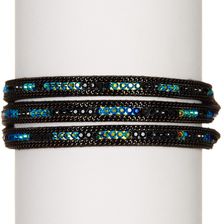 Free Press Stone Chain Triple Wrap Bracelet METALLIC-BLACK