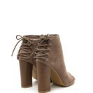 Incaltaminte Femei CheapChic Back Talk Laced-up Chunky Booties Taupe