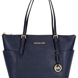 Michael Kors Jet Set Saffiano Leather Tote - Admiral N/A