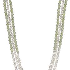 Lucky Brand Multi Layer Beaded Necklace MEDIUM GREY
