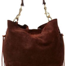Ralph Lauren Suede Square Hobo Bag Snuff/Cognac