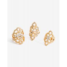 Bijuterii Femei CheapChic Rhinestone Accent Filigree 3pc Ring Set Met Gold