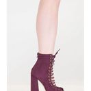 Incaltaminte Femei CheapChic It Factor Lace-up Block Heel Booties Plum