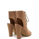 Incaltaminte Femei CheapChic Tie Game Lace-up Faux Suede Booties Taupe