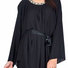 Rochie de ocazie neagra cu accesorii decolteu 2583