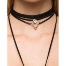 Bijuterii Femei CheapChic Rs Choker And V Wrap 2pc Choker Set Black Prt