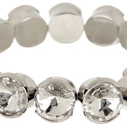 Natasha Accessories Crystal Round Bracelet SILVER