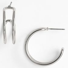 Bijuterii Femei Marc by Marc Jacobs Locked In Orbit Hoop Earrings ARGENTO