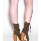 Incaltaminte Femei CheapChic Bootie-ful Chunky Lace-up Heels Olive