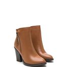 Incaltaminte Femei CheapChic Smooth Stud Chunky Faux Leather Booties Cognac