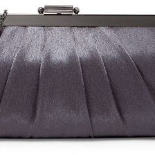 Jessica McClintock Pleated Evening Clutch PEWTER