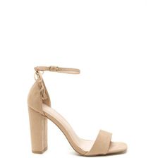 Incaltaminte Femei CheapChic Put A Bow On It Faux Suede Chunky Heels Natural