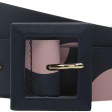 Kate Spade New York Nappa Screen Printed Two-Tone Dot Belt Rich Navy/Pastry Pink