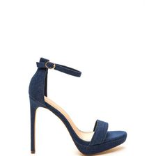 Incaltaminte Femei CheapChic Socialite Life Denim Platform Heels Denim