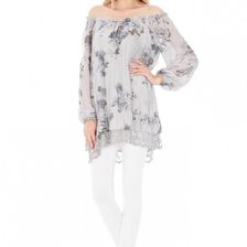 Bluza gri cu imprimeu floral, Roh
