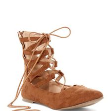 Incaltaminte Femei Chase Chloe Preston Lace-Up Flat TAN