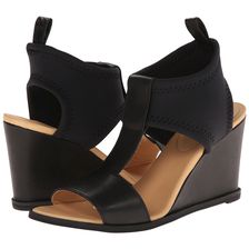MM6 Maison Margiela T-Strap Leather Wedges Black/Black/Black