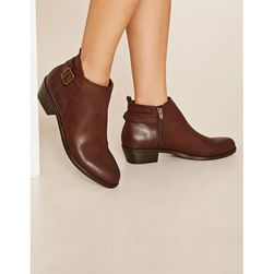 Incaltaminte Femei Forever21 Faux Leather Ankle Booties Dark brown