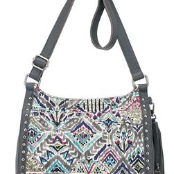 Sakroots Seni Flap Crossbody Slate Brave Beauti