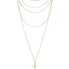 Bijuterii Femei Forever21 Cross Layered Pendant Necklace Gold