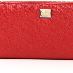 Dolce & Gabbana Dauphine Calfskin Zip-Around Wallet ROSSO/BLU