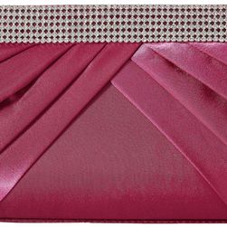 Jessica McClintock Calista Rhinestone Clutch Raspberry