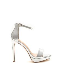 Incaltaminte Femei CheapChic Socialite Life Metallic Platform Heels Silver