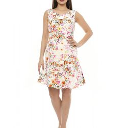 Rochie multicolora, cu imprimeu floral, Azuro, Giorgal