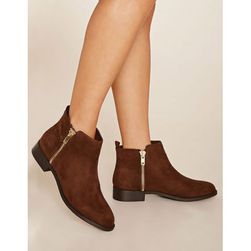 Incaltaminte Femei Forever21 Zippered Ankle Boots Camel