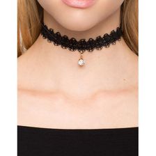 Bijuterii Femei CheapChic Emma Rhinestone Lace Choker Black
