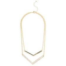 Bijuterii Femei GUESS Gold-Tone Double Chevron Necklace gold