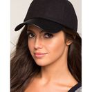 Accesorii Femei CheapChic Wool And Leatherette Mix Baseball Cap Black