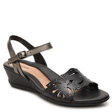 Incaltaminte Femei Earth Footwear Orchid Wedge Sandal BlackPewter