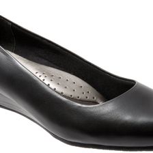 Trotters Lauren Black Burnished Kid Leather