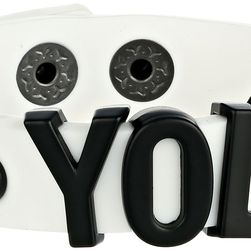 BCBGeneration Jelly Affirmation Bracelet YOLO/Black/White