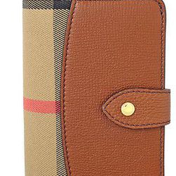 Burberry House Check Leather Wallet - Tan N/A