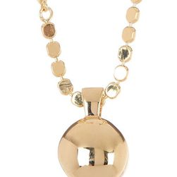 Cole Haan 12K Gold Plated Round Stone Pendant Necklace GOLDT