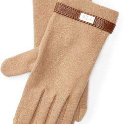 Ralph Lauren Wool-Blend Touch Screen Gloves Camel