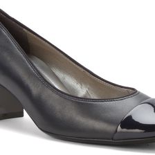 ara Lian Navy Leather/Patent Toe