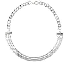 14th & Union Triple Curved Bar Collar Necklace RHODIUM
