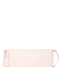 Ted Baker Reagan Stab Stitch Leather Saddle Bag BABY PINK