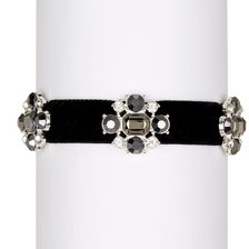 Free Press 3 Stone Station Velvet Bracelet HEMATITE-BLACK