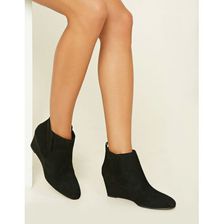 Incaltaminte Femei Forever21 Faux Suede Wedge Booties Black
