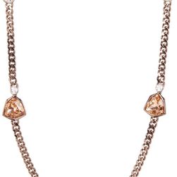 Givenchy Crystal Strand Necklace BROWN GOLD